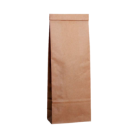 Blockbodenbeutel braun ohne Fenster mit Clipband