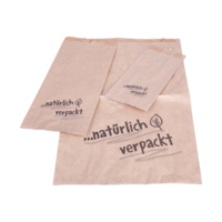 Faltenbeutel braun "...natürlich verpackt"