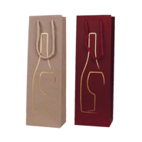 Flaschen-Tragetaschen Weinmotive Kraftpapier matt