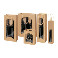 Flaschen-Tragetaschen aus Kraftpapier Sichtfenster