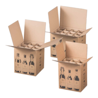 Flaschen-Versandsystem stehend mit Faltgefache