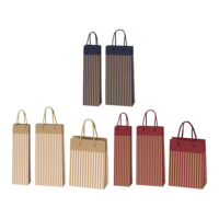 Flaschen-Tragetaschen natur mit Streifen