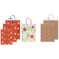 Geschenk-Tragetaschen mit Papierkordel Weihnachten