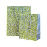 Geschenk - Tragetaschen grün mit Blumenmotiv