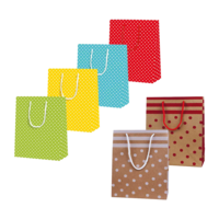 Geschenk-Tragetaschen mini Punkte matt