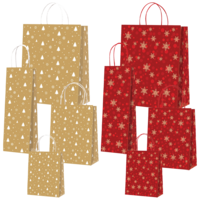 Geschenk-Tragetaschen mit Papierkordel matt Weihnachten