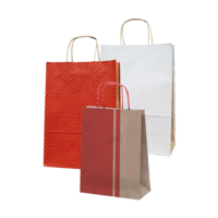 Geschenk-Tragetaschen mit Punkten Kraftpapier