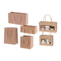 Geschenk-Tragetaschen natur offene Welle