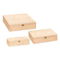 Holzkiste Naturfarben mit Scharnierdeckel