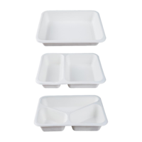 Menüschalen rechteckig aus Bagasse