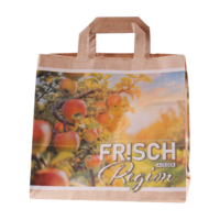 Papier-Tragetaschen Apfelmotiv braun