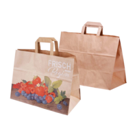 Papier-Tragetaschen Beerenmotiv braun