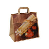 Papier - Tragetaschen Spargel  Erdbeermotiv braun