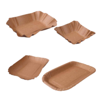 Pappschalen oval braun mit Fettbarriere