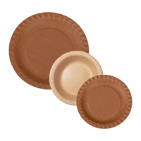 Pappteller rund braun mit Beschichtung