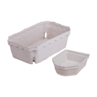 Rechteckige Beerenschale aus Holzschliff unbedruckt