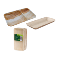 Rechteckige Teller aus Palmblatt