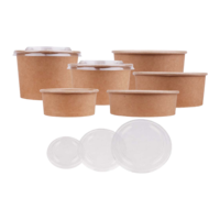 Salatschalen braun mit Deckel - PE beschichtet