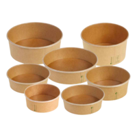 Salatschalen braun mit Deckel - PLA beschichtet