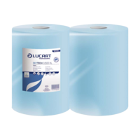 Wischtuch Großrolle Lucart SkyTech 3-lagig blau